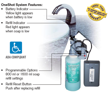 Rubbermaid / Technical Concepts OneShot Foam Touch-Free Counter-Mounted Soap System