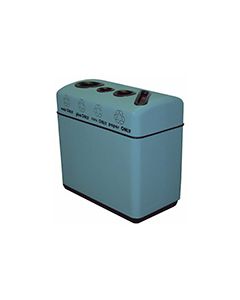 Witt Industries 11RR-481631 Fiberglass Recycling Waste Receptacle with 4 Disposal Openings - 64 Gallon Capacity - 48" L x 16" D x 31" H