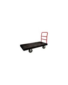 Rubbermaid 4471 Heavy-Duty Platform Truck, 8" dia x 2" wide Polyolefin Casters, Crossbar Handle - 60" L x 30" W - 2000 lb. capacity