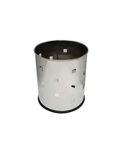 Witt Industries 66SS-SQP Executive Round Wastebasket with Square Pattern - 4 gallon capacity - 10 1/8" Dia. x 11 5/8" H - Stainless Steel in Color
