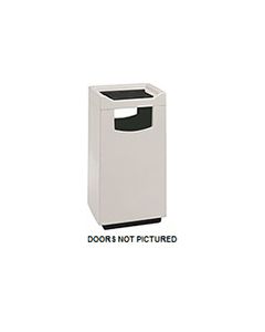 Witt Industries 77S-2040FCD Square Fiberglass Foodcourt Waste Receptacle with 2 Side Entry Openings and Push Doors - 24 Gallon Capacity - 20" Sq. x 40" H
