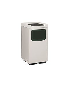 Witt Industries 77S-2444FC Square Fiberglass Foodcourt Waste Receptacle with 1 Side Entry Opening - 47 Gallon Capacity - 24" Sq. x 44" H