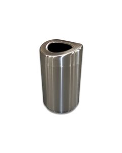 Imprezza SSOT35 Stainless Steel Curved Open Top Container - 30 Gallon Capacity - Satin Stainless Steel
