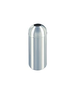 Glaro T1530SA New Yorker Collection Open Dome Top Receptacle - 12 Gallon Capacity - 15" Dia. x 30" H - Satin Aluminum