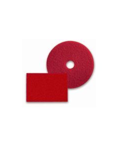 Glit/Microtron 20050 Red Spray Buffing Floor Pads - 17" Diameter - 1 case of 5 pads