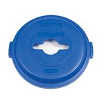 Rubbermaid 1788380 BRUTE Single Stream Recycling Top for 32 Gallon Brute Containers - Blue in Color