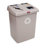 Rubbermaid 1792371 Two Stream Glutton Recycling Station - 46 Gallon Capacity - Beige in Color
