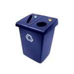 Rubbermaid FG256T73BLUE Two Stream Glutton Recycling Station - 46 Gallon Capacity - Dark Blue in Color