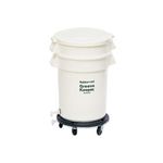 Rubbermaid 2636 GreensKeeper Container, with Lid and Dolly - 32 Gallon Capacity - 25" Dia. x 38.5" H