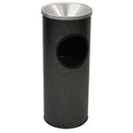 Witt Industries 3000SVN Ash N Trash Urn with Anodized Aluminum Ashtray Top - 3 Gallons - 10" Dia. X 25" H - Silver Vein
