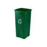 Rubbermaid 3569-07 Untouchable Square Recycling Container - 23 U.S. Gallon Capacity - Green in Color