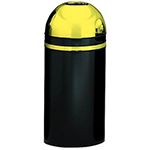 Witt Industries 415DT-11 Monarch Series Open Top Waste Receptacle - 15 Gallon Capacity - 15" Dia. x 35" H - Black with Brass