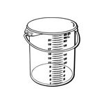 Rubbermaid 5729 Round Storage Container with Bail - 13.13" Dia. x 14" H - 22 qt. capacity - White