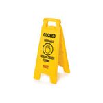 Rubbermaid 6112-78 Floor Sign with Multi-Lingual "Closed" Imprint, 2-sided