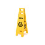 Rubbermaid 6114 Floor Sign with Multi-Lingual "Caution" Imprint, 4-Sided