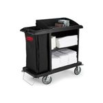 Rubbermaid 6190 Compact Housekeeping Cart with Vinyl Bag, Bumpers and Vacuum Holder