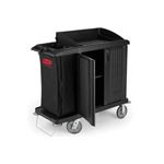 Rubbermaid 6192 Compact Housekeeping Cart with Doors, Vinyl Bag, Bumpers and Vacuum Holder