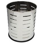 Witt Industries 66SS-SLP Executive Round Wastebasket with Slot Pattern - 4 gallon capacity - 10 1/8" Dia. x 11 5/8" H - Stainless Steel in Color