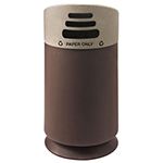 Commercial Zone 7532413999 Galaxy Collection Recycling Receptacle with "Paper Only" Lid - 35 Gallon Capacity - 21 1/2" Dia. x 42 1/2" H - Brown Base with Lunar Sand Top