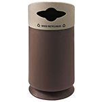 Commercial Zone 7532433999 Galaxy Collection Recycling Receptacle with "Mixed Recyclables" Lid - 35 Gallon Capacity - 21 1/2" Dia. x 42 1/2" H - Brown Base with Lunar Sand Top