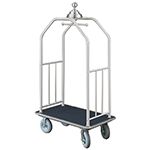 Glaro 7635 Premium "Ball Crown" Collection Bellman Cart with 4 Wheels - 36" L x 25" W x 79" H - Your choice of color