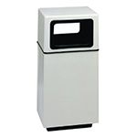Witt Industries 7S-1838T2 Square Fiberglass Waste Receptacle with Side Entry Openings - 25 Gallon Capacity - 18" Sq x 36" H