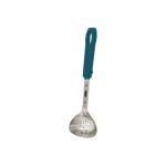 Rubbermaid 9G29 6 oz. Precision Stainless Steel Perforated Portioning Spoon with 14" Teal Handle