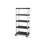 Rubbermaid 9T42 Mobile Shelf Truck, 5-Shelf Mobile Truck with 5" dia Casters, 2 with Locks - 35.13" L x 20" W x 62.38" H - 800 lb capacity
