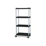 Rubbermaid 9T43 Mobile Shelf Truck, 4-Shelf Mobile Truck with 5" dia Casters, 2 with Locks - 35.13" L x 20" W x 72.13" H - 800 lb capacity