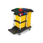 Rubbermaid 9T74 Microfiber Cleaning Cart with Color-Coded Pails
