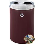 Glaro BW2032 "RecyclePro 2" Receptacle with Two Round Openings - 33 Gallon Capacity - 20" Dia. x 31" H - Assorted Colors