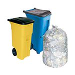 Pitt Plastics L576420C 31 x 26 x 64, 2 Mil Clear Trash Liners for Brute 50 Gallon Rollout Containers - Gusset Seal - 50 per case - Flat Pack