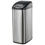 Nine Stars DZT-50-6 Infrared Touchless Waste Receptacle - 13.2 Gallon Capacity - 15" L x 11" W x 28" H - Stainless Steel with Black Top