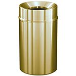 Glaro F2035BE Atlantis "All-Weather" Collection Funnel Top Receptacle - 33 Gallon Capacity - 20" Dia. x 35" H - Satin Brass