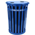 Witt Industries MR36-FTR Oakley Recycling Receptacle - 36 Gallon Capacity - 28" Dia. x 36" H - Blue in Color