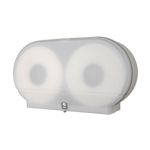 Palmer Fixture RD0027-03 9" Twin Jumbo Tissue Dispenser with 3 3/8" Core Only - White Translucent in Color