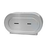 Palmer Fixture RD0327-09F 9" Twin Jumbo Tissue Dispenser with 2 1/4" Stub & 3 3/8" Adaptors - Brushed Stainless in Color