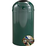 Glaro T1550 Mount Everest Open Dome Top Receptacle - 12 Gallon Capacity - 15" Dia. x 30" H - Matching Enamel Cover