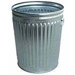 Witt Industries WHD32C Heavy Duty Galvanized Steel Trash Can - CAN ONLY - 32 Gallon Capacity - 21.25" Dia. x 26.25" H