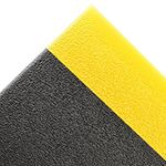 Crown Mats Wear-Bond Comfort-King Anti-Fatigue Mat with Zedlan Foam Backing and Vinyl Surface - Black with Yellow Border