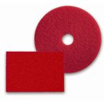Glit/Microtron 20054 Red Spray Buffing Floor Pads - 21" Diameter - 1 case of 5 pads