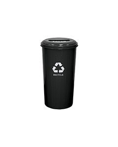 Witt Industries 10/1STBK Tall Round Recycling Wastebasket with 8" Slot Opening - 80 quart capacity - Black