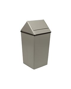 Witt Industries 1311HT Wastewatcher with Swing Top Lid Trash Can - 13 Gallon Capacity - 13" Sq x 29" H - Slate, Almond and White