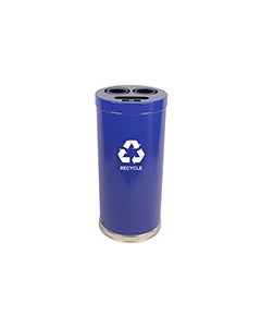 Witt Industries 15RTBL Three Opening Recycling Container - 24 Gallon Capacity - 15" Dia. x 32" H - Blue in Color