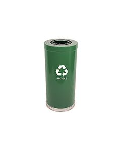 Witt Industries 15RTGN-1H Single Stream Recycling Container - 24 Gallon Capacity - 15" Dia. x 32" H - Green in Color