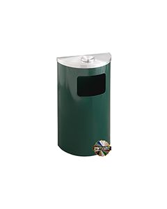 Glaro 1894 Profile Series Ash/Trash Half Round Receptacle with Side Entry - 6 Gallon Capacity - 30" H x 18" W x 9" D - Assorted Colors
