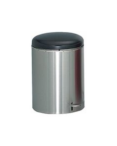 Witt Industries 2240SS Round Step-On Trash Can - 4 Gallon Capacity - Stainless Steel