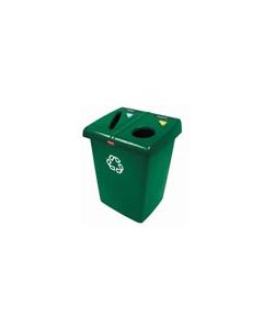 Rubbermaid FG256T06DGRN Two Stream Glutton Recycling Station - 46 Gallon Capacity - Dark Green in Color