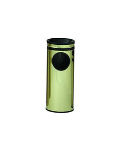 Witt Industries 3000-33 Monarch Series Ash N Trash - 3 Gallon Capacity - 10" Dia. x 25" H - Brass body with Black Ash Top and Band