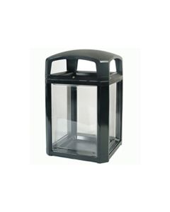 Rubbermaid 3975-89 Landmark Series Security Container with Lock and Clear Panels - 26" Sq. x 46.5" H - 50 Gallon Capacity